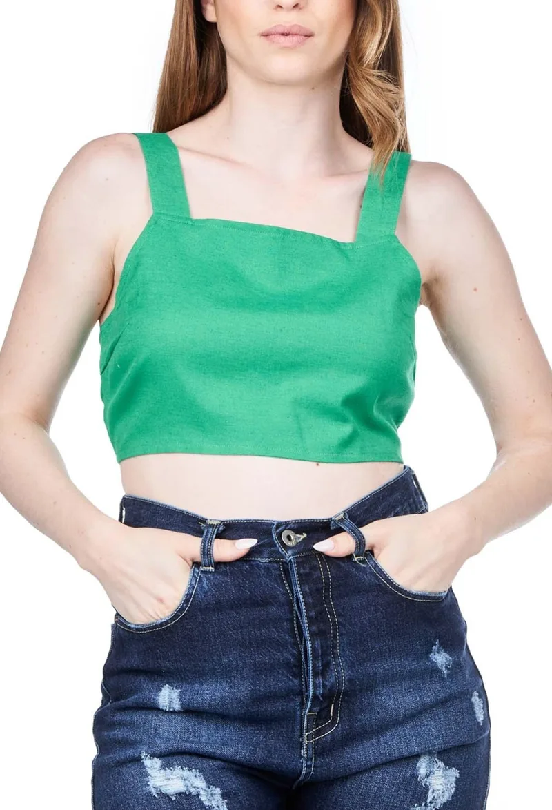 Top Only Onlviva Life Strap Crop 15291269-Simply Green Γυναικείο