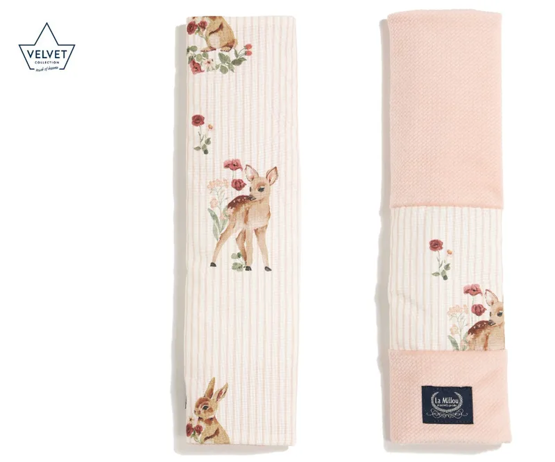 Jersey Seat Belt Cover Bambiland Velvet Powder Ροζ