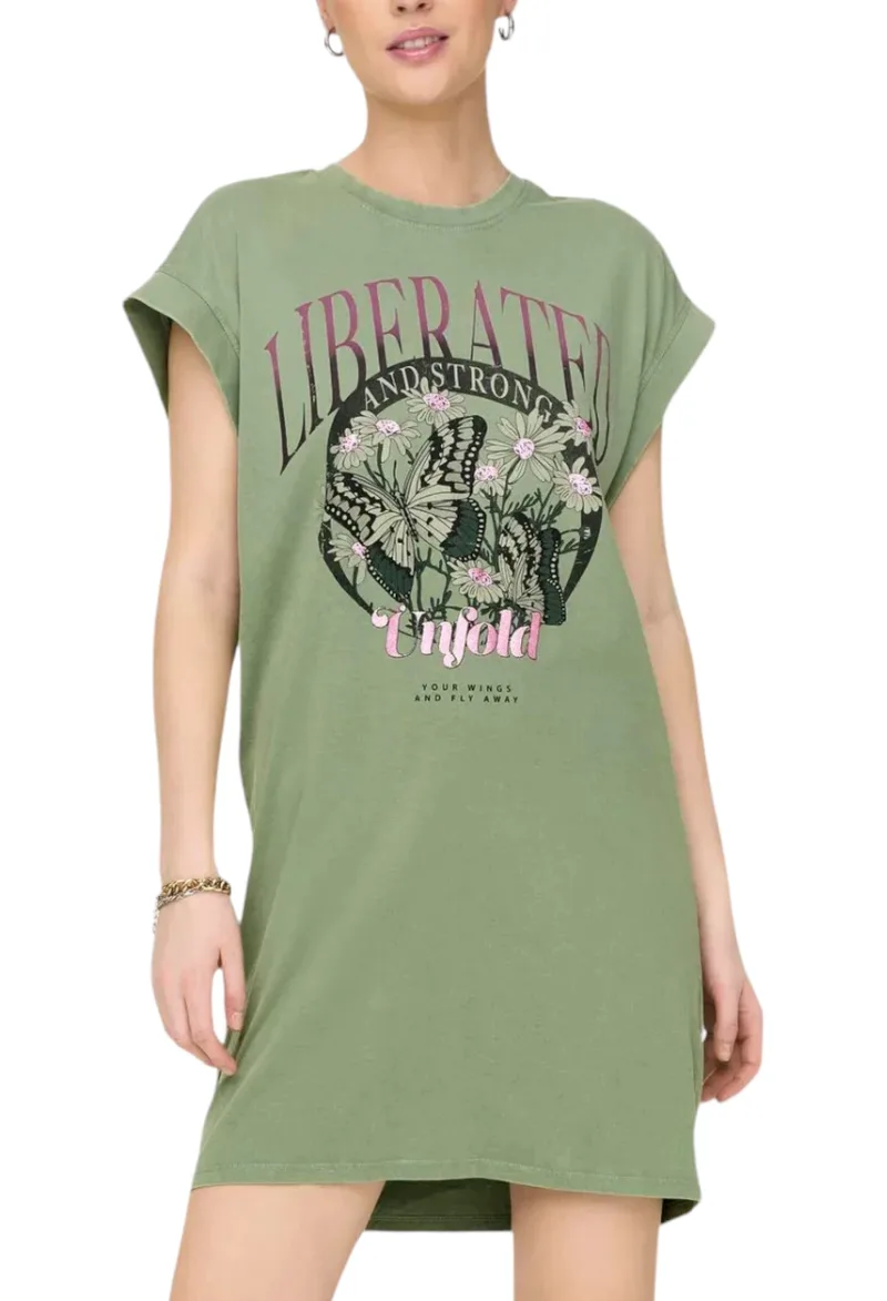 Φόρεμα Only Onllucy Life Butterfly Box 15324361-Hedge Green-Liberated Γυναικείο
