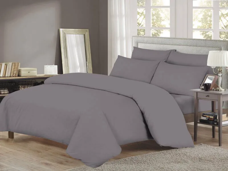 Σετ Σεντόνια Γκρι Βαμβακερά One Color Γαρύφαλλο - 160x260