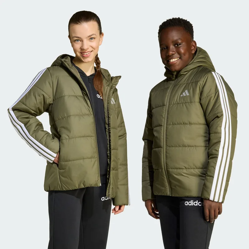 ADIDAS ESSENTIALS 3-STRIPES PADDED KIDS JACKET ΧΑΚΙ