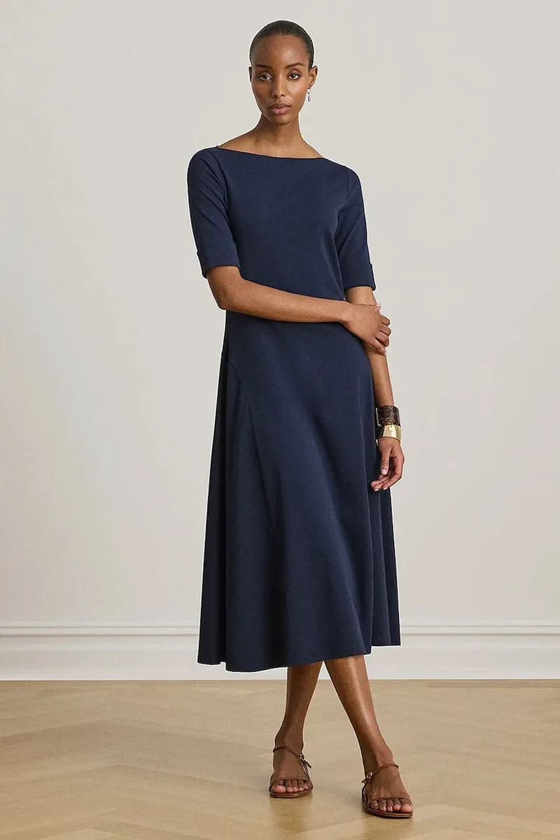 Lauren Ralph Lauren φόρεμα flared με βαμβάκι