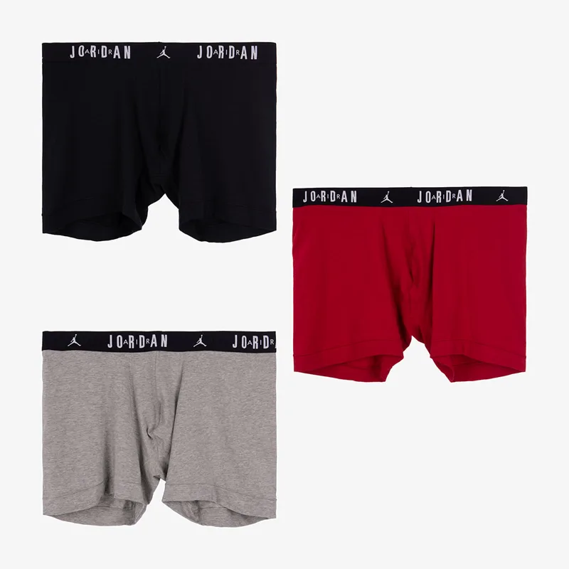Μπόξερς Jordan Flight Cotton Core 3-Pack Boxer Brief Gym Red/ Black XXL