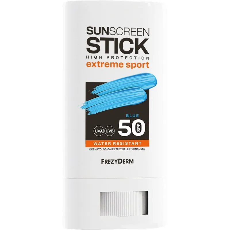 Frezyderm Sun Screen Extreme Sport Spf50 Stick Αντηλιακό Στικ Προσώπου Υψηλής Προστασίας, Ιδανικό για Outdoor Sports με Χρωματική Απόχρωση για Ακριβή Εφαρμογή 20ml - Blue