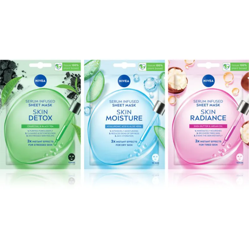 NIVEA Sheet Mask Σετ υφασμάτινων μασκών