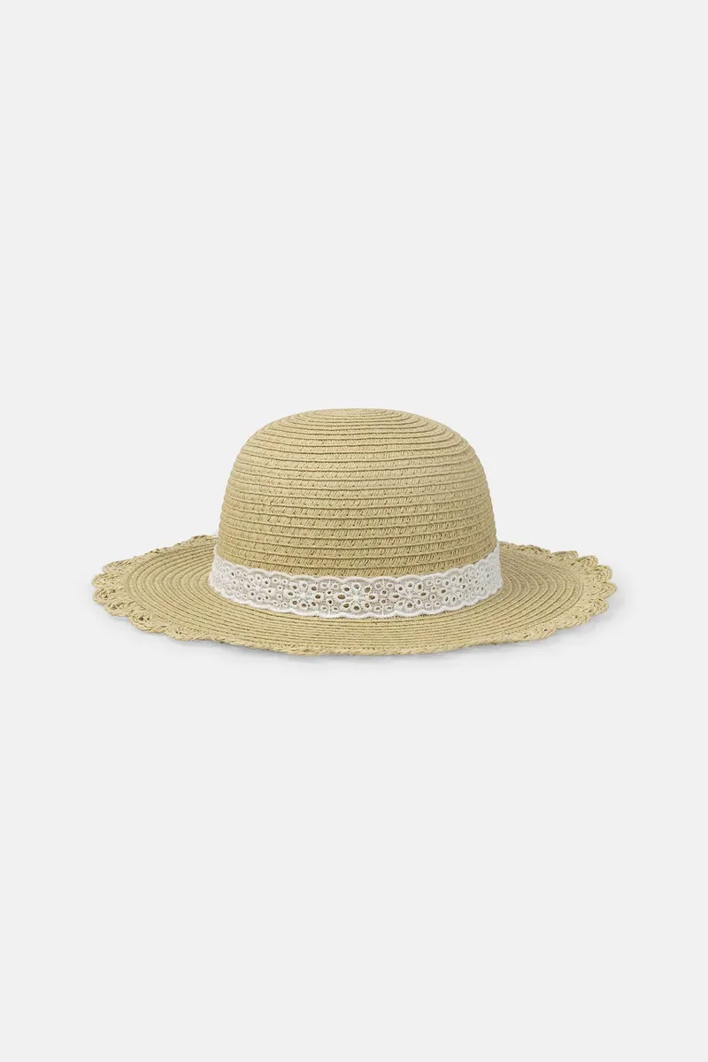DPAM βρεφικό καπέλο για κορίτσια "White Lace" - 376150 Μπεζ
