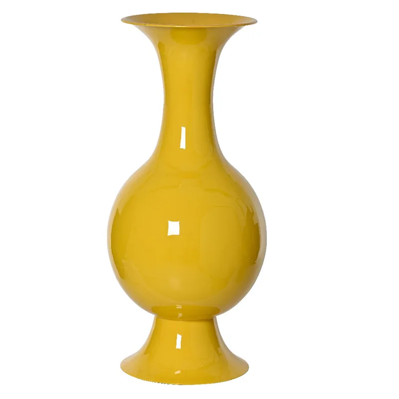 Beauty Home Μεταλλικό Βάζο Κίτρινο 77 x 39 cm