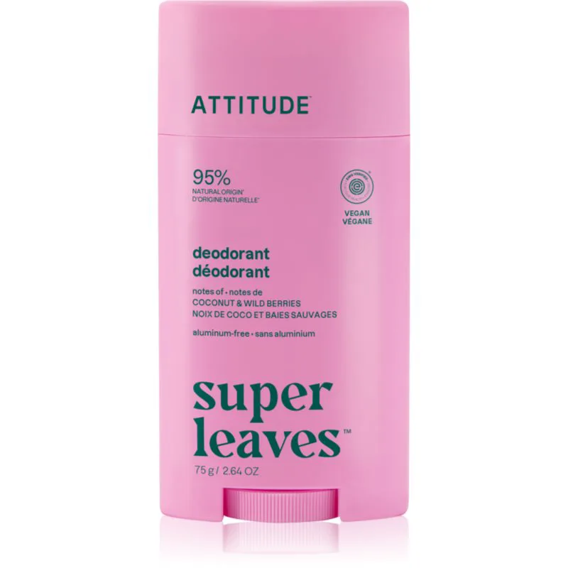 Attitude Super Leaves Natural Deodorant αποσμητικό Coconut and Wild Berries 75 γρ