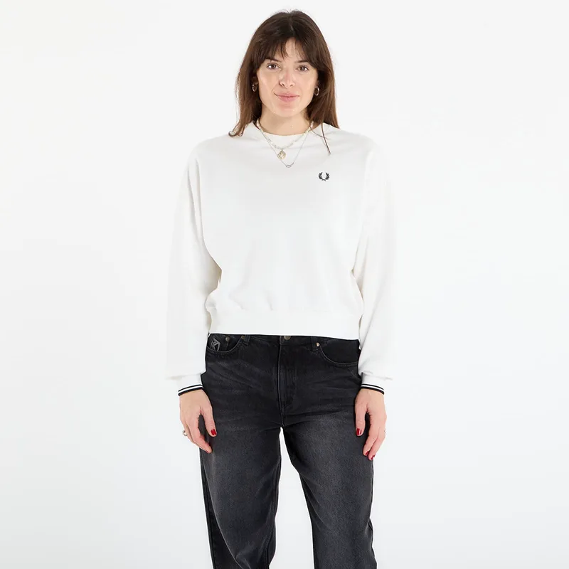 Φούτερ FRED PERRY Tipped Sweatshirt Snow White 40