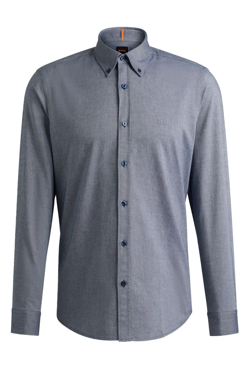 BOSS CASUAL ΠΟΥΚΑΜΙΣΟ BUTTON DOWN REGULAR FIT RICKERT M ΜΠΛΕ