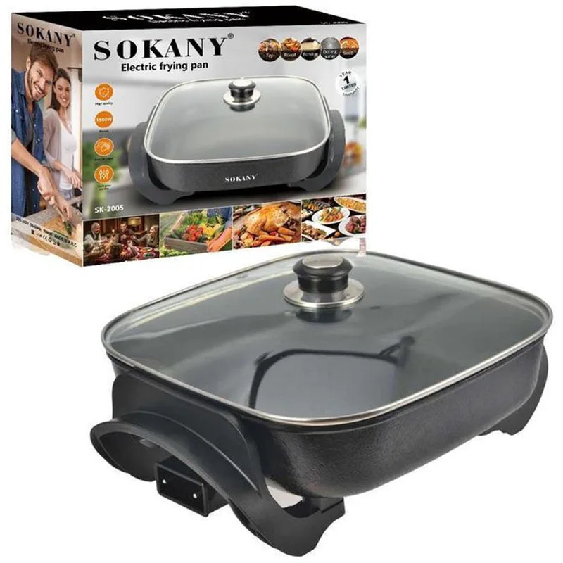 Sokany Ηλεκτρικό Wok 1500W Μαύρο