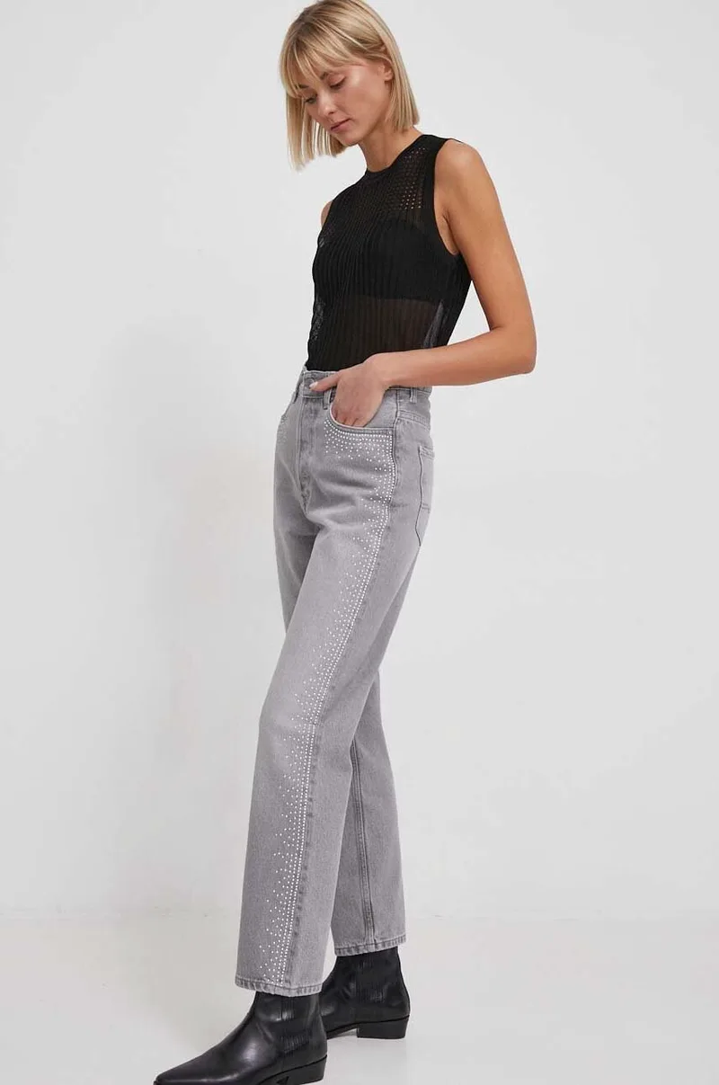 Pepe Jeans Τζιν παντελόνι Pepe Jeans STRAIGHT JEANS UHW SPARKLE