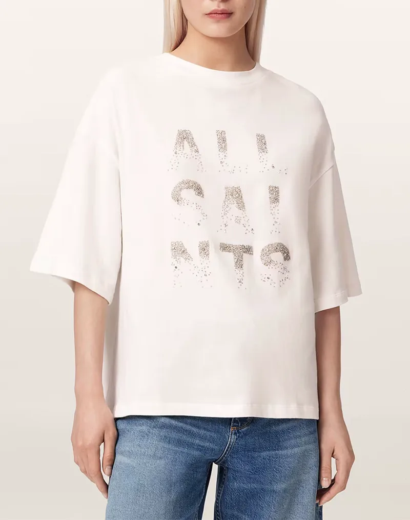 ALL SAINTS STACKS AMELIE TEE W151JE-OPTIC WHITE OffWhite
