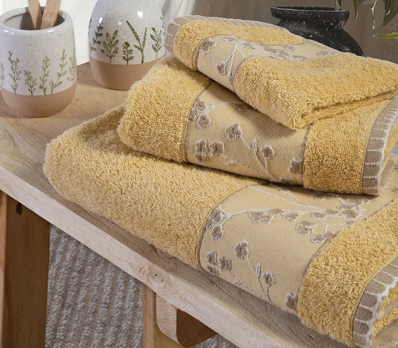 Πετσέτες Μπάνιου (Σετ) Nef-Nef Homeware FLORIVA Yellow