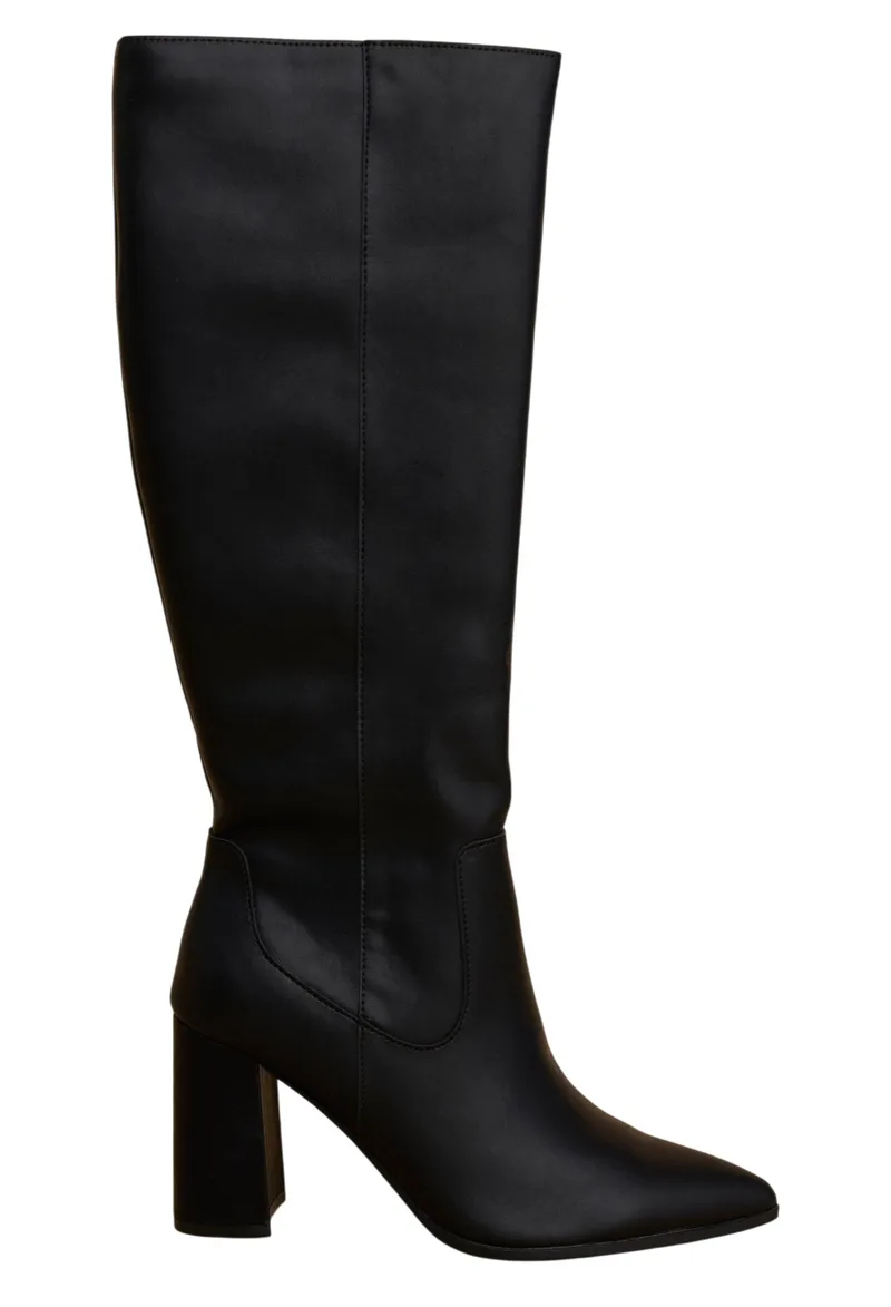 Μπότες Attrattivo Δερμάτινες Με Χοντρό Τακούνι 9Y23246-BLACK Γυναικείο