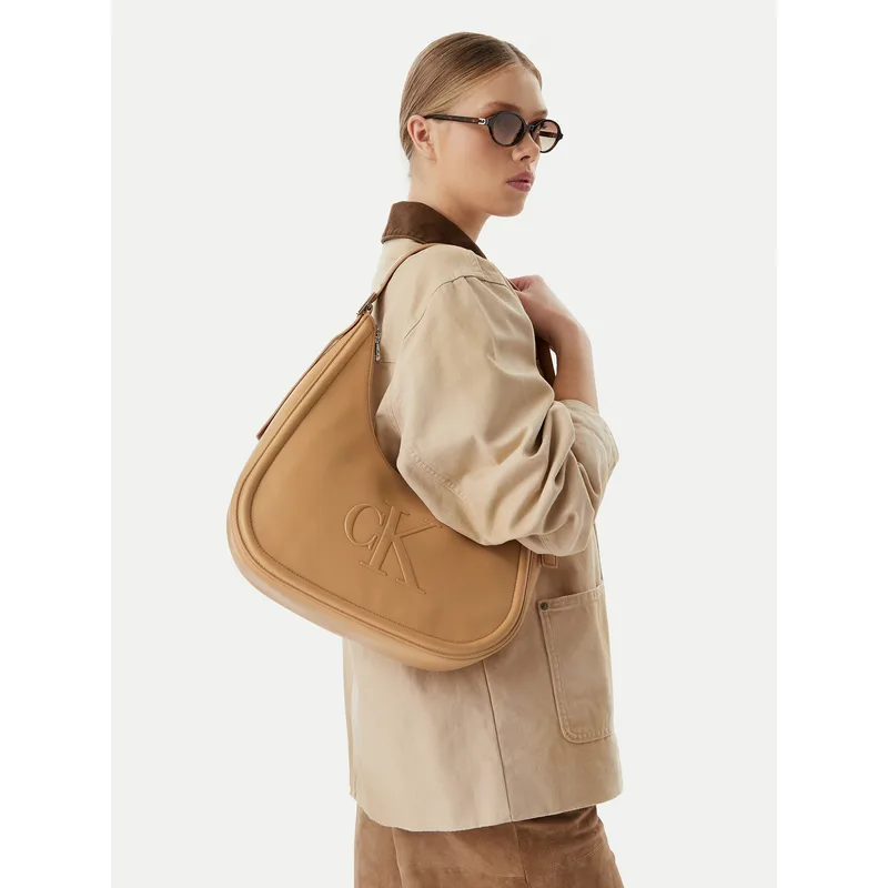 Τσάντα Calvin Klein Bold Ck Crescent LV04F3427G Μπεζ