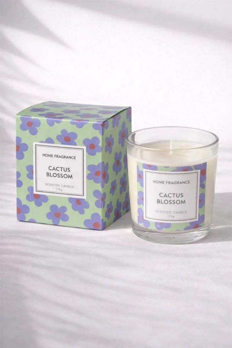 Κερι Αρωματικο Σε Ποτηρι Με Αρωμα Cactus Blossom 170Gr 8.2x8.2x9.8cm Πράσινο Kaeming