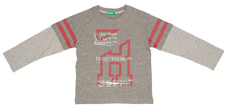ΜΑΚΡΥΜΑΝΙΚΗ ΜΠΛΟΥΖΑ BENETTON IMPIANTO ΓΚΡΙ (82 CM)-(1-2 ΕΤΩΝ)