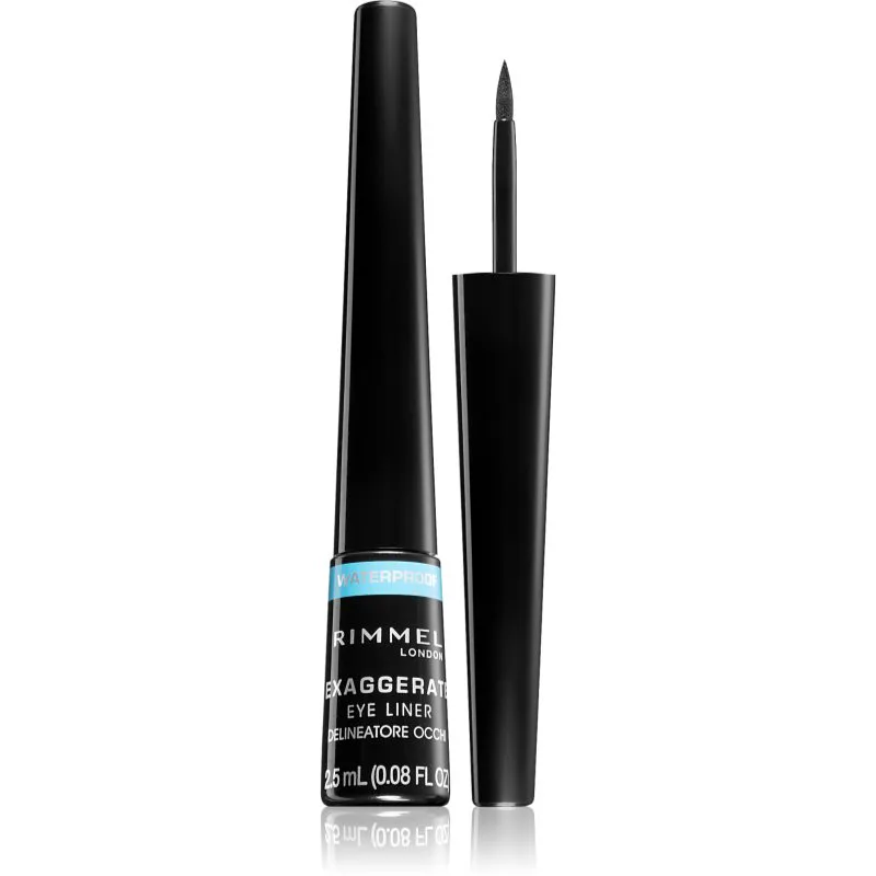 Rimmel Exaggerate Waterproof λάινερ ματιών απόχρωση 003 Glossy Black 2,5 ml