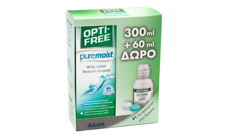 ALCON ΥΓΡΟ ΦΑΚΩΝ ALCON OPTI FREE PURE MOIST 300+60ml OPTI FREE PURE MOIST