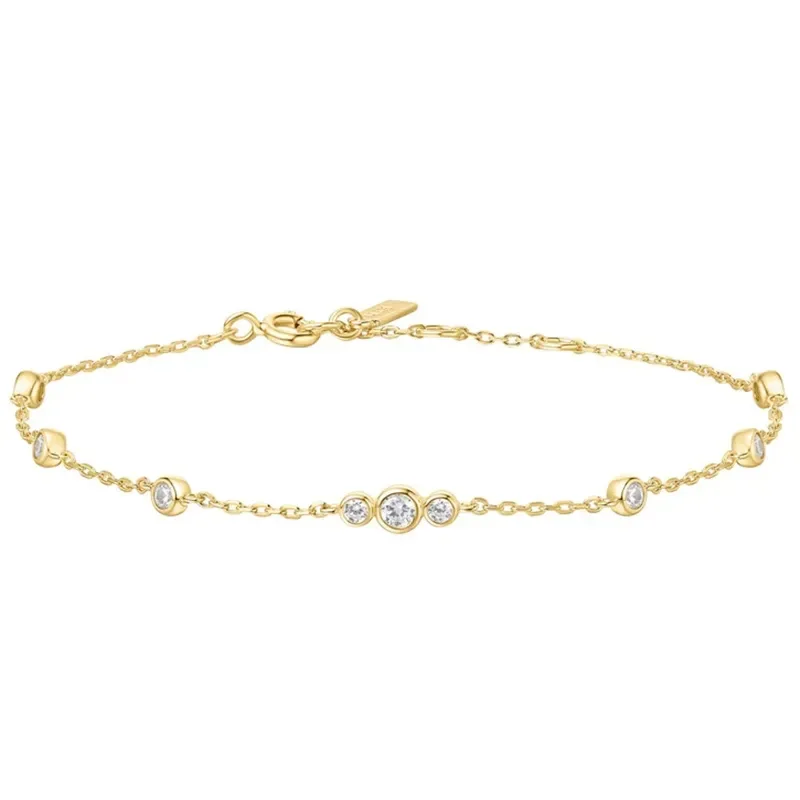 Γυναικείο βραχιόλι Ania Haie 925 Sparkling Bezel Cubic Zirconia Station B065-03G B065-03G Ασήμι