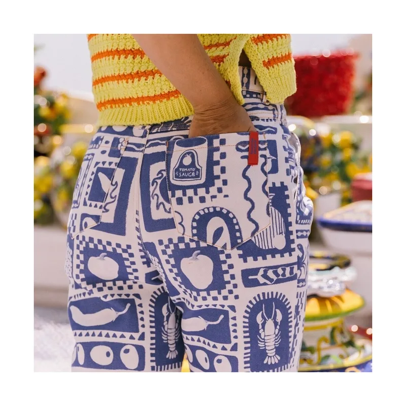 Παντελόνια Favorite People Positano Trousers - White/Blue
