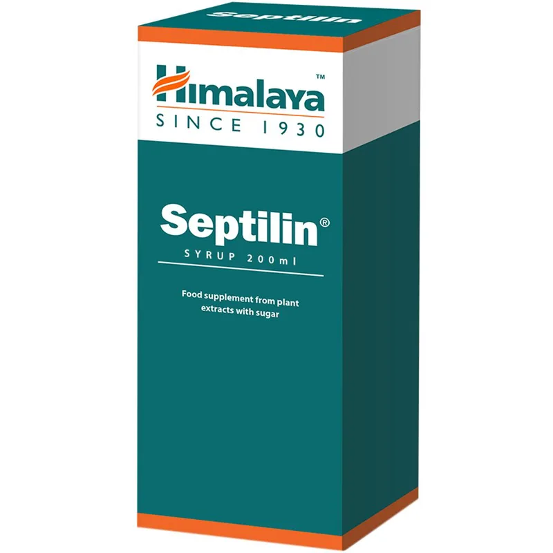 Himalaya Septilin Syrup Συμπλήρωμα Διατροφής Αγιουβερδικής Φιλοσοφίας Εκχυλίσματος Βοτάνων σε Σιρόπι για την Ενίσχυση του Ανοσοποιητικού Συστήματος με Γεύση Μέντα 200ml