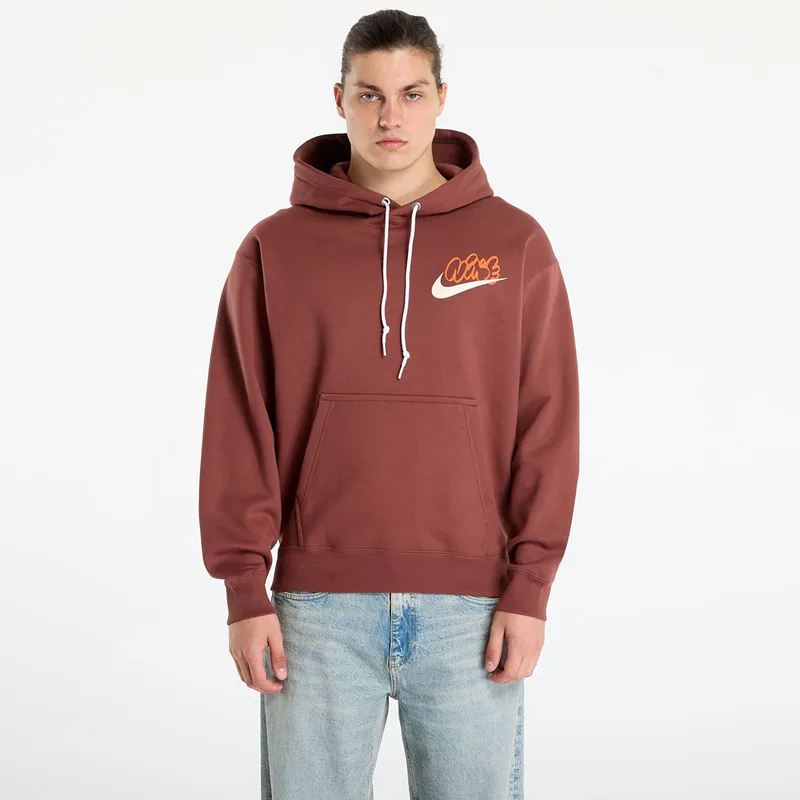 Φούτερ Nike Solo Swoosh Men's Fleece Hoodie Red Sepia L