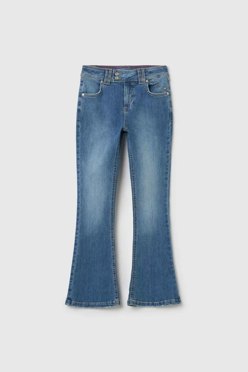 OVS παιδικό τζιν παντελόνι bootcut πεντάτσεπο - 002194602 Denim Blue