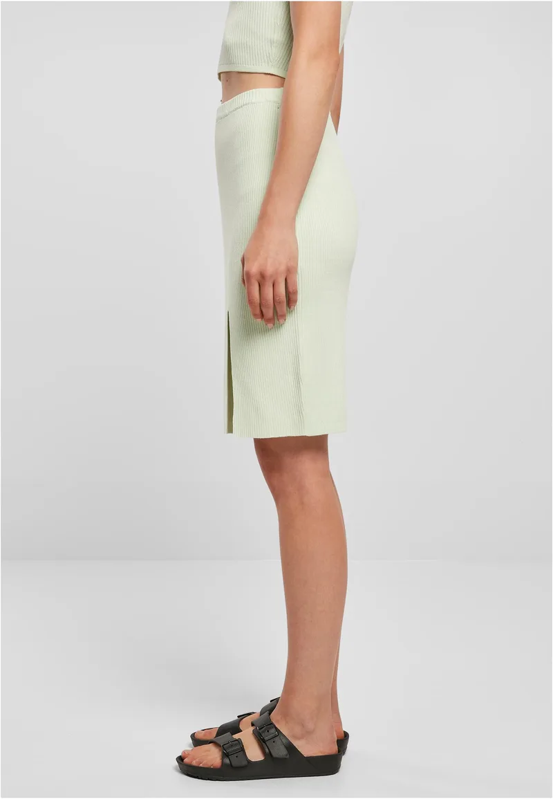 Ladies Rib Knit Skirt Urban Classics TB4804-03672 lightmint