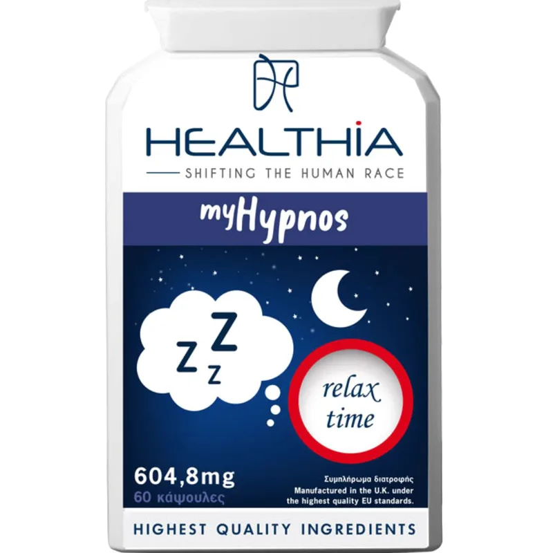 Healthia My Hypnos 604,8mg Συμπλήρωμα Διατροφής με Βότανα, Αμινοξέα, Βιταμίνες & Μέταλλα για την Αντιμετώπιση της Αϋπνίας 60caps