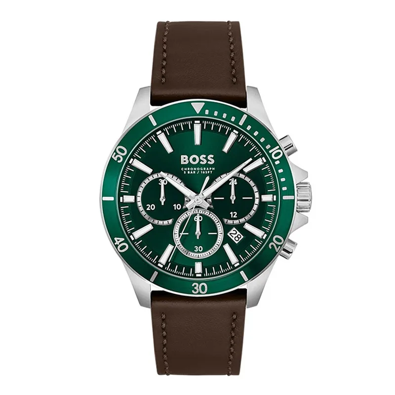 BOSS Troper Brown Leather Strap Stainless Steel 1514098