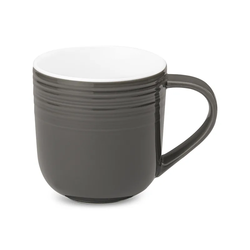 Σετ Κούπες 6τμχ Πορσελάνης Jasper Dark Grey 360ml CRYSPO TRIO 25.026.25 (Υλικό: Πορσελάνη, Χρώμα: Γκρι) - CRYSPO TRIO - 25.026.25