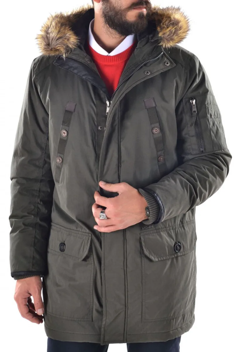 Μπουφάν Brokers Fur Details 16516-022-KHAKI Ανδρικό