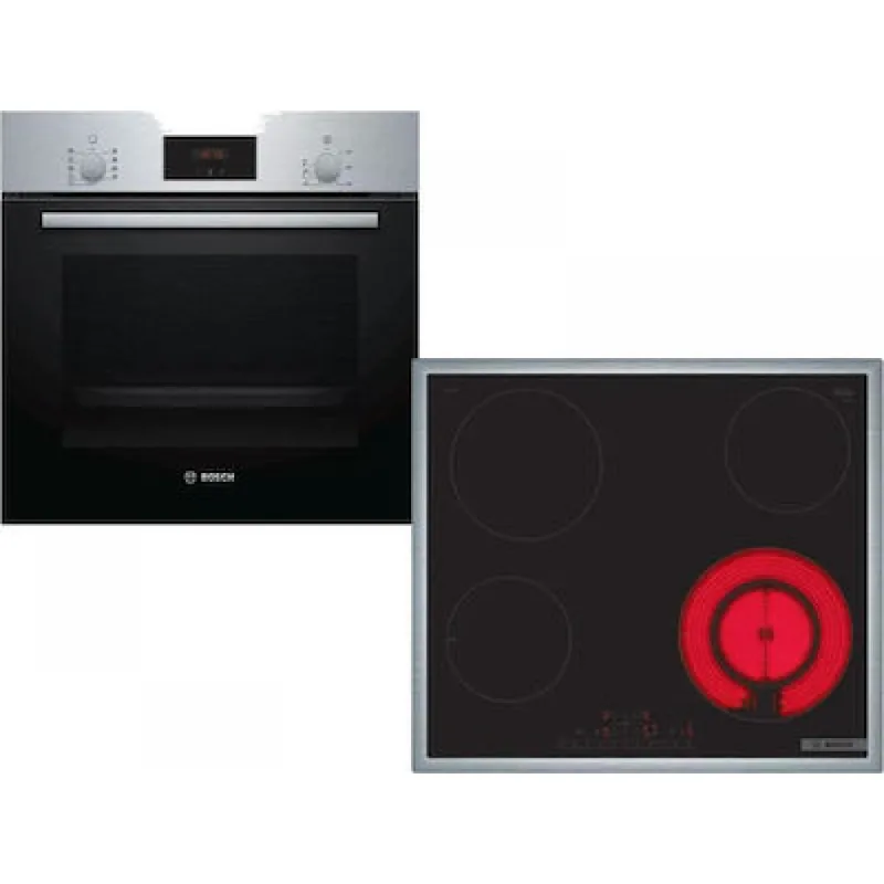 Bosch HBF134ES1 + PKF645FP3E Φούρνος άνω Πάγκου 66lt με Κεραμικές Εστίες HBF134ES1 + PKF645FP3E