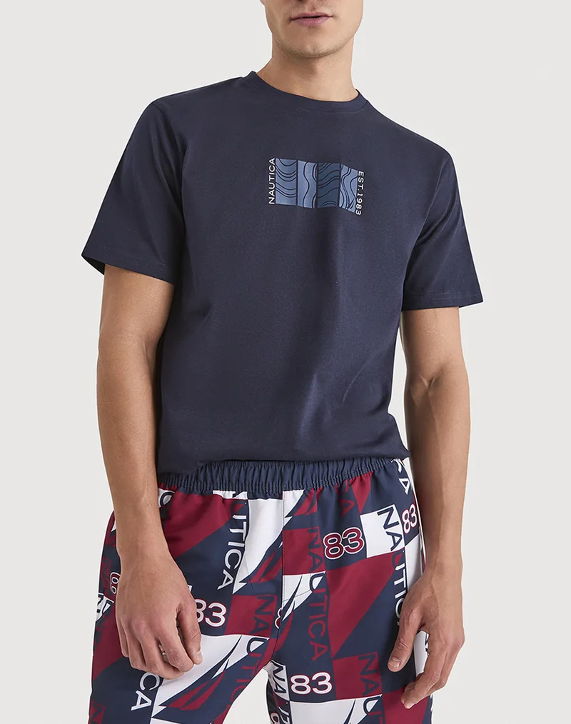 NAUTICA ΜΠΛΟΥΖΑ T-SHIRT ΚΜ Parrett T-Shirt 3NCN1V04026-459 NavyBlue