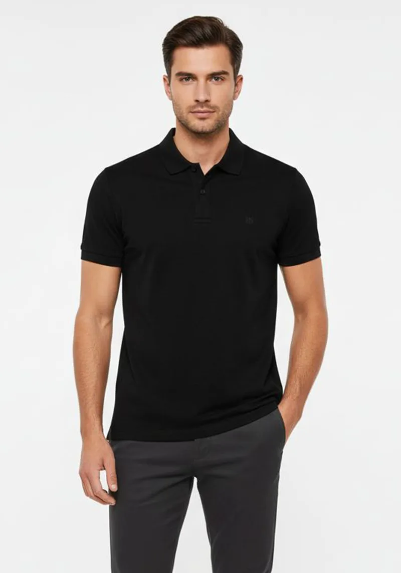 Fynch Hatton Polo της σειράς Mercerized - 1504 1320 999 Black