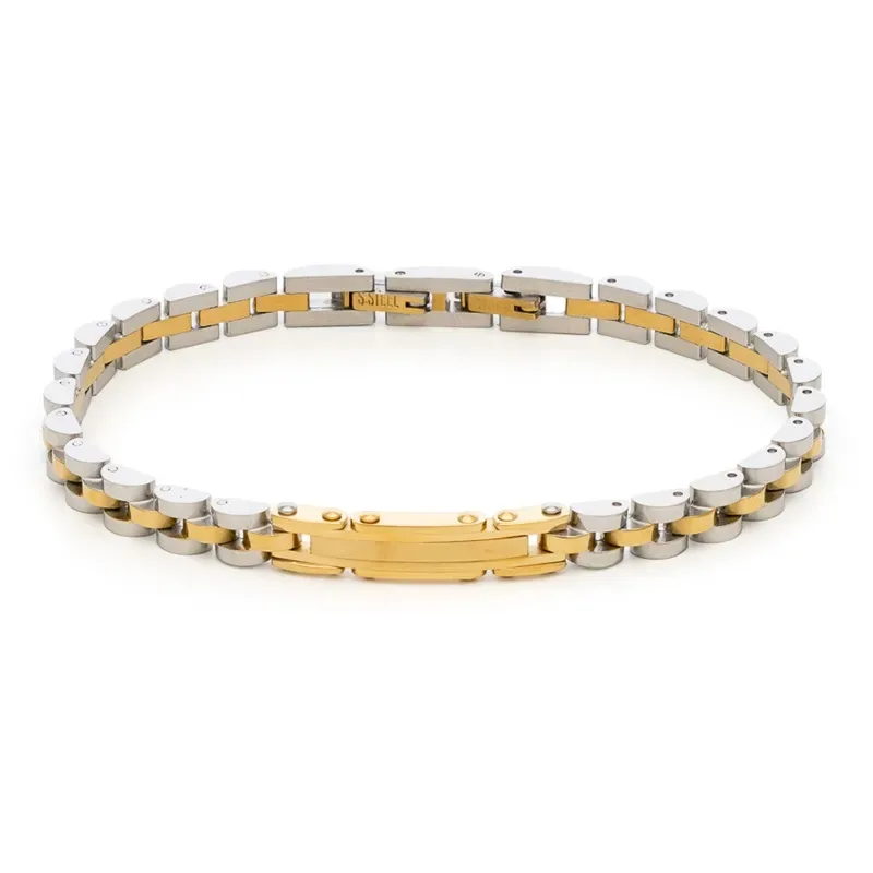 Βραχιόλι ταυτότητα δίχρωμο Visetti Stainless Steel 61C-BR434SG 61C-BR434SG Ατσάλι
