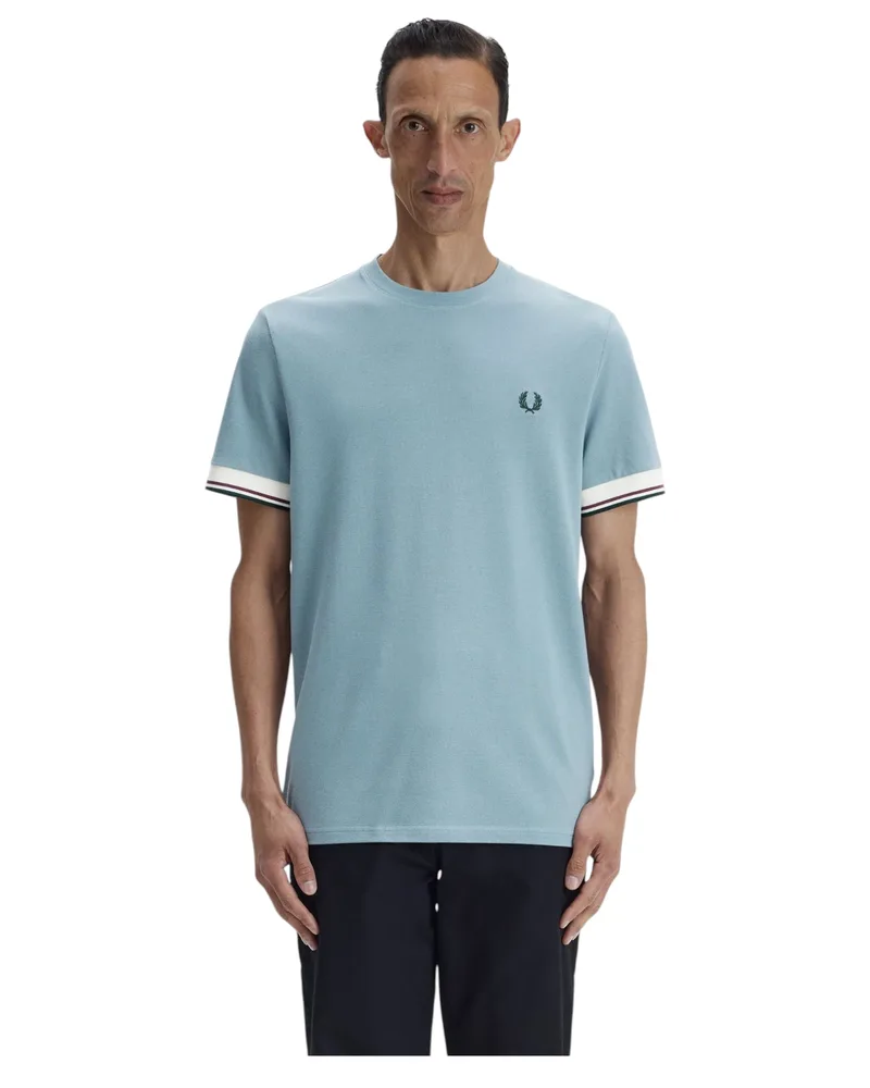 Fred Perry Ανδρικό T-shirt Twin Tipped Cuff T-Shirt M2396-Z20 Μέντα
