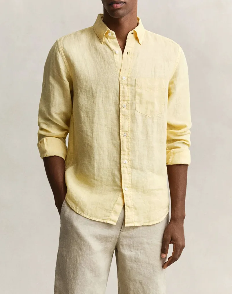 GANT ΠΟΥΚΑΜΙΣΟ ΜΜ REG GMNT DYED LINEN SHIRT 3G3240120-700 LightYellow