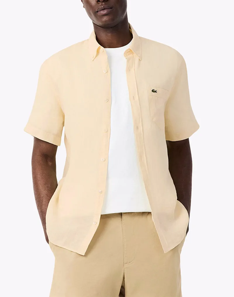 LACOSTE ΠΟΥΚΑΜΙΣΟ ΚΜ S SLEEVED SHIRT 3CH5699-056 LightYellow