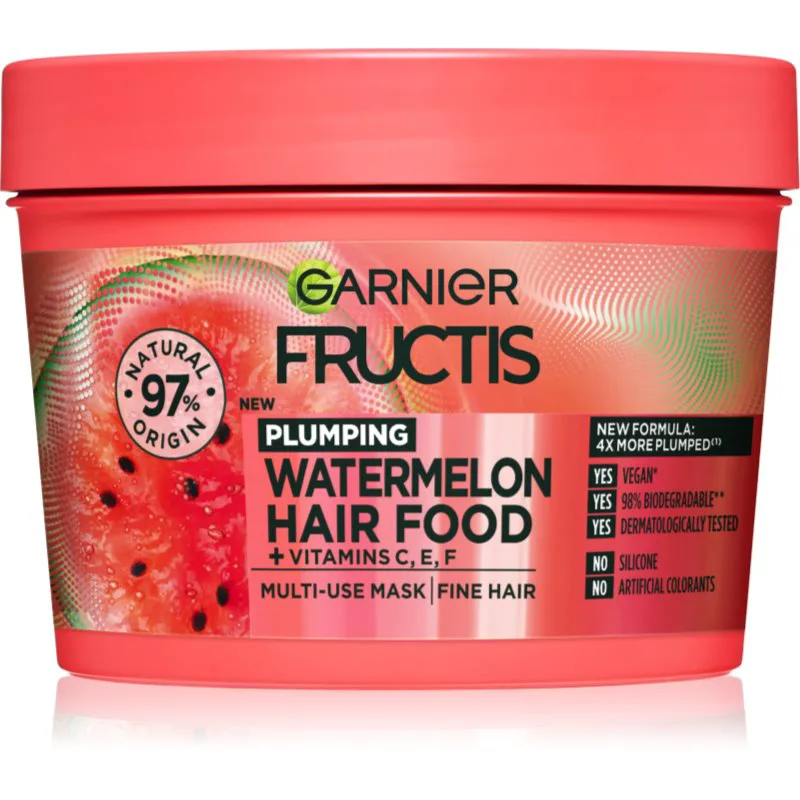 Garnier Fructis Watermelon Hair Food μάσκα για λεπτά και άτονα μαλλιά 390 ml
