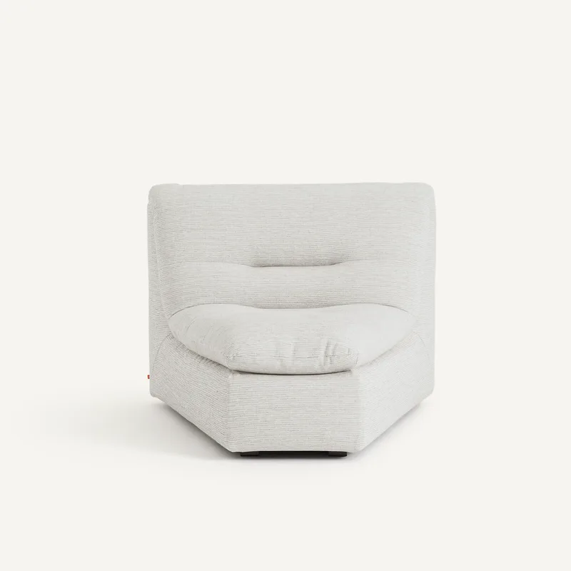 Γωνιακή πολυθρόνα με ταπετσαρία από ανακυκλωμένο βαμβάκι Μ101xΠ104xΥ82cm