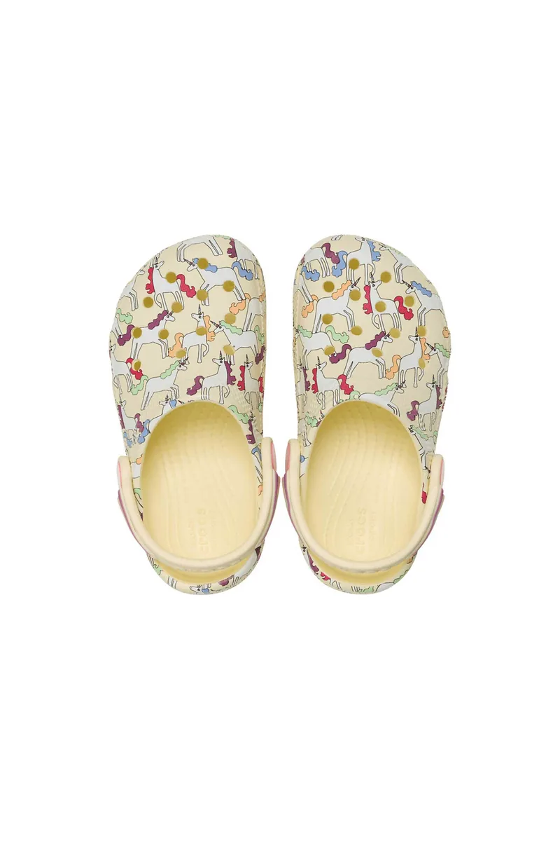 Crocs βρεφικά clogs "Toddler Classic Unicorn Graphic Clog" - E79900 Κίτρινο
