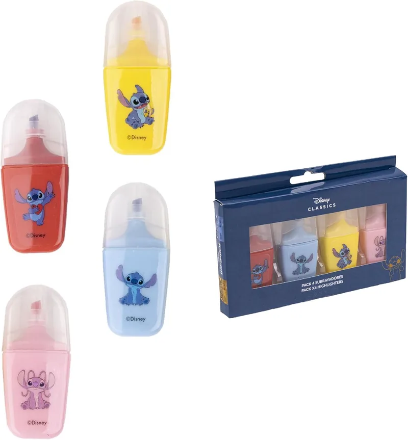 Disney Stitch Highlighters - Σετ 4 Μαρκαδόροι Υπογράμμισης