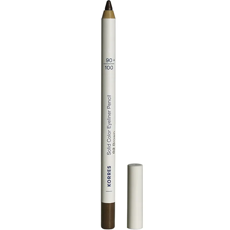 Korres Solid Color Eyeliner Pencil Απαλό Μολύβι Ματιών για Έντονο Χρώμα & για Τέλειο Περίγραμμα με Ένα Μόνο Πέρασμα 1,2g - 02 Brown