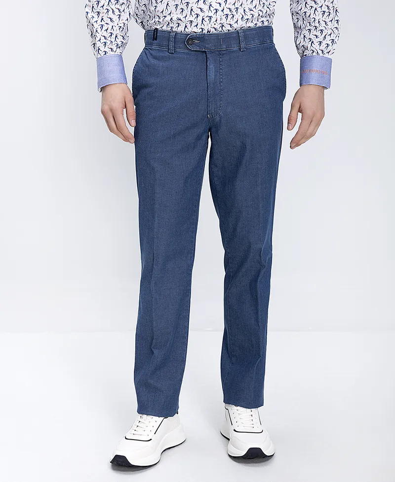 Kaiserhof Ανδρικό Παντελόνι Jean Με Καθαρή Γραμμή Straight Fit