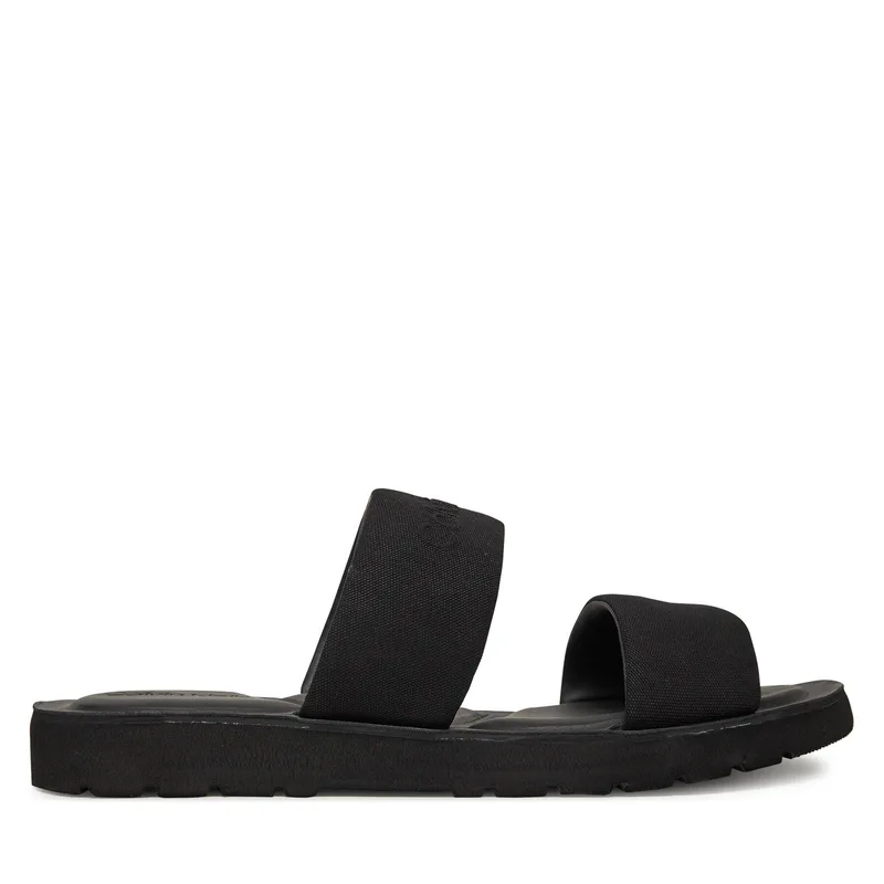 Παντόφλες Calvin Klein Double Strap Cv Logo HM0HM01801 Μαύρο