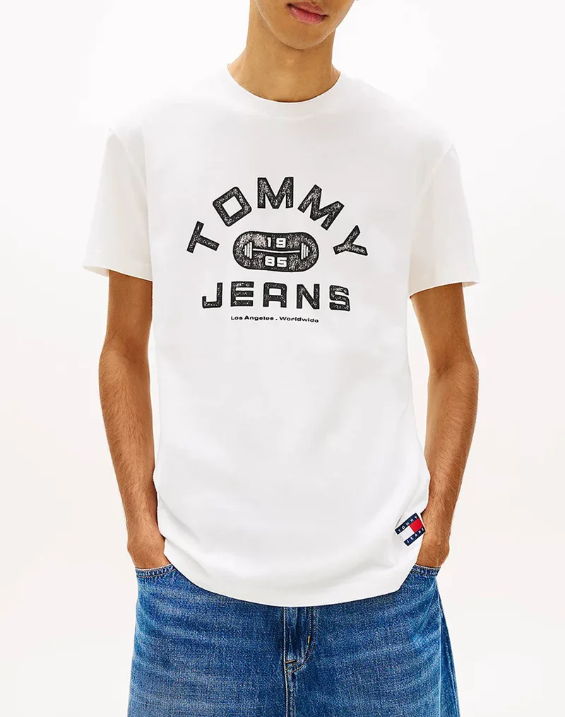 TOMMY JEANS TJM REG TJ GYM SS TEE EXT DM0DM22551-YBL OffWhite