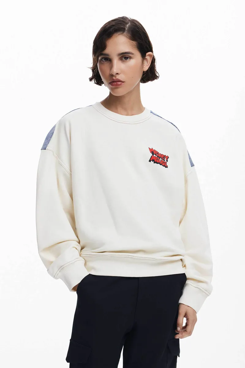 Desigual γυναικείο φούτερ "Mickey Mouse" - 25SWSK39 Λευκό